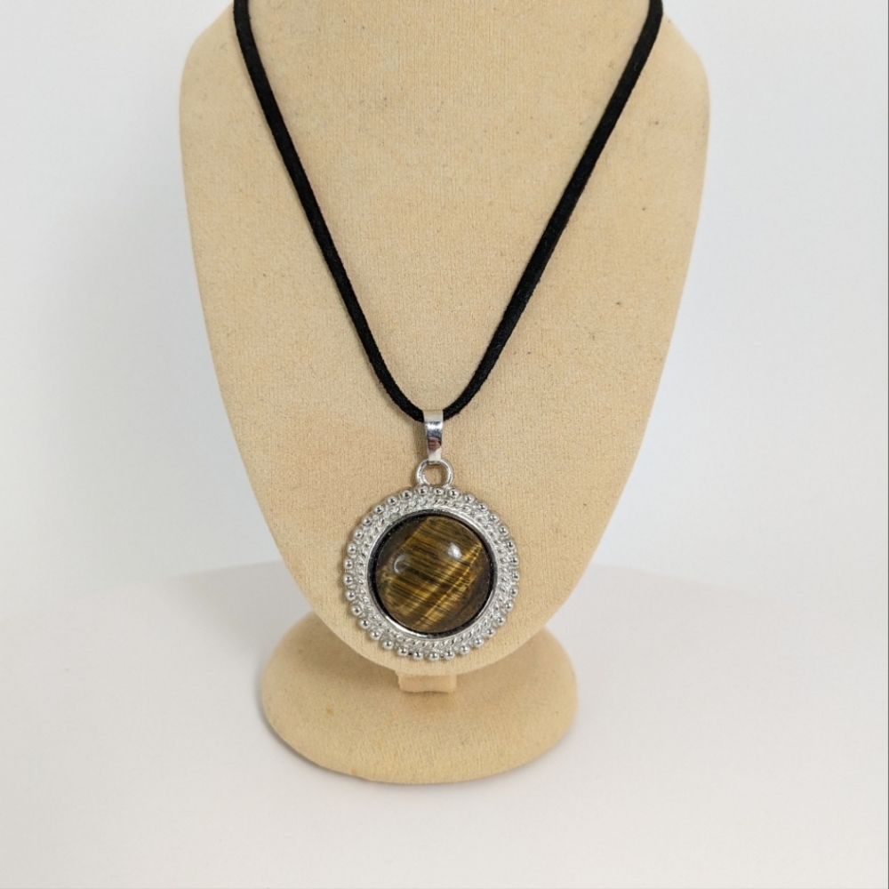Tiger's eye necklace, gemstone jewelry, gift box, protection stone